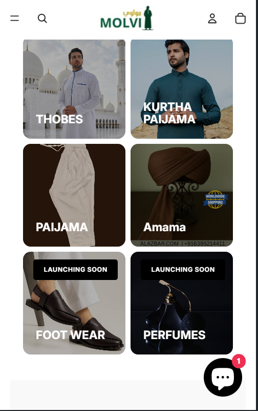 Molvi Store website